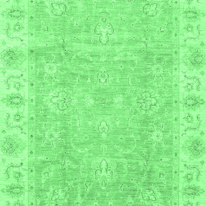 Machine Washable Oriental Emerald Green Traditional Area Rugs, wshabs3505emgrn