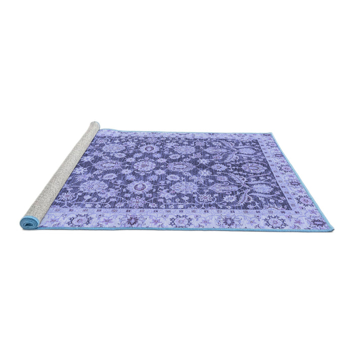 Sideview of Machine Washable Oriental Blue Traditional Rug, wshabs3506blu