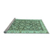 Sideview of Machine Washable Oriental Light Blue Traditional Rug, wshabs3506lblu