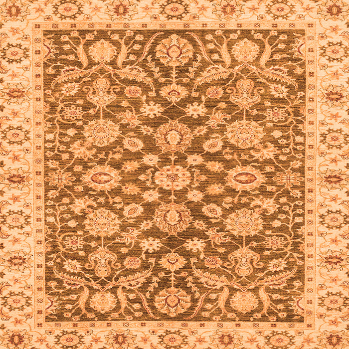 Square Oriental Orange Traditional Rug, abs3506org