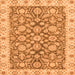 Square Oriental Orange Traditional Rug, abs3506org