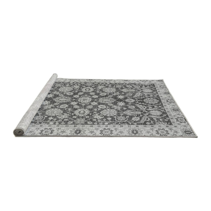 Sideview of Machine Washable Oriental Gray Traditional Rug, wshabs3506gry