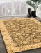 Machine Washable Abstract Dark Bisque Brown Rug in a Family Room, wshabs3506