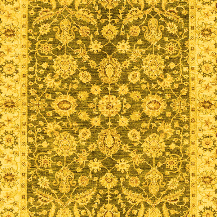 Machine Washable Oriental Yellow Traditional Rug, wshabs3506yw