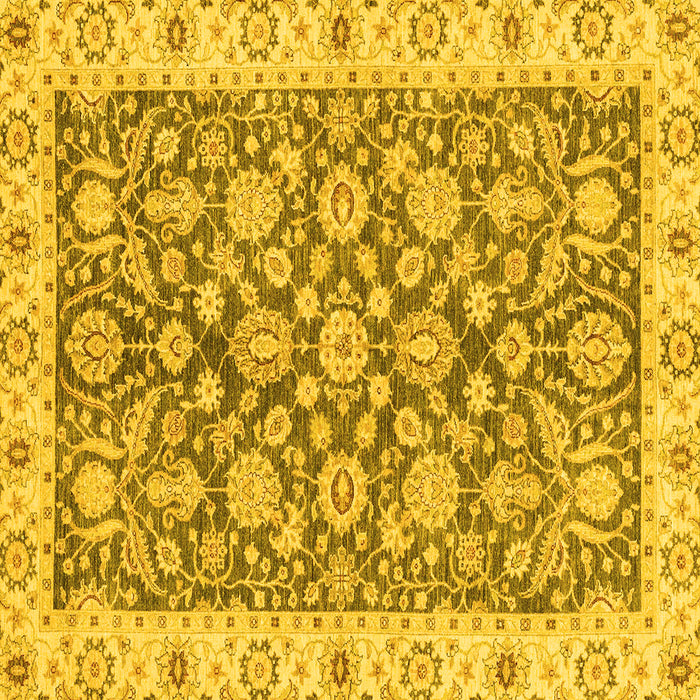 Square Oriental Yellow Traditional Rug, abs3506yw