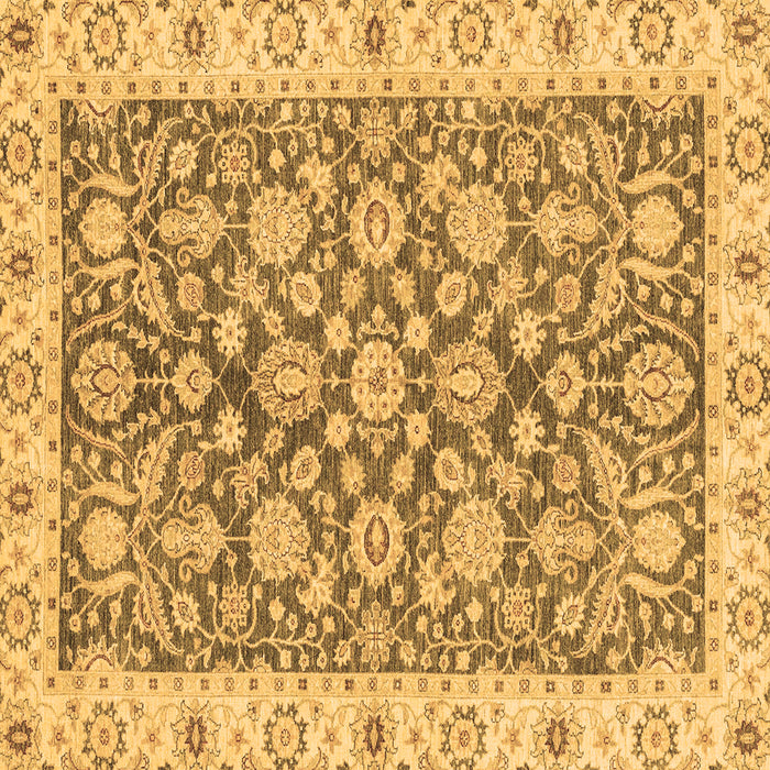 Square Oriental Brown Traditional Rug, abs3506brn