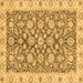 Square Oriental Brown Traditional Rug, abs3506brn