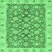 Square Oriental Emerald Green Traditional Rug, abs3506emgrn