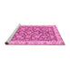 Sideview of Machine Washable Oriental Pink Traditional Rug, wshabs3506pnk