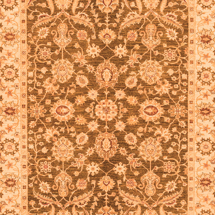 Machine Washable Oriental Orange Traditional Area Rugs, wshabs3506org