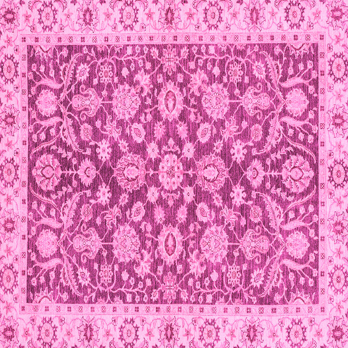 Square Machine Washable Oriental Pink Traditional Rug, wshabs3506pnk
