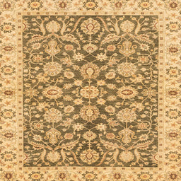 Square Machine Washable Abstract Dark Bisque Brown Rug, wshabs3506