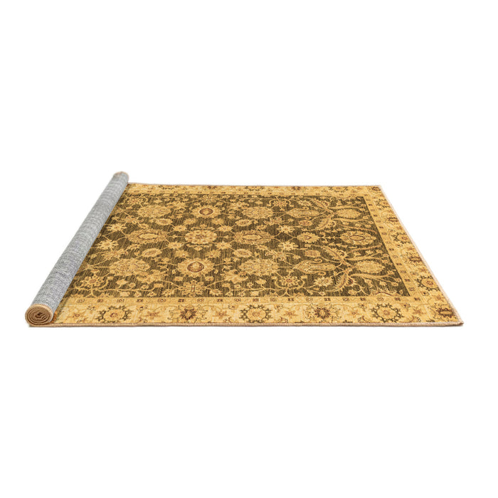 Sideview of Machine Washable Oriental Brown Traditional Rug, wshabs3506brn