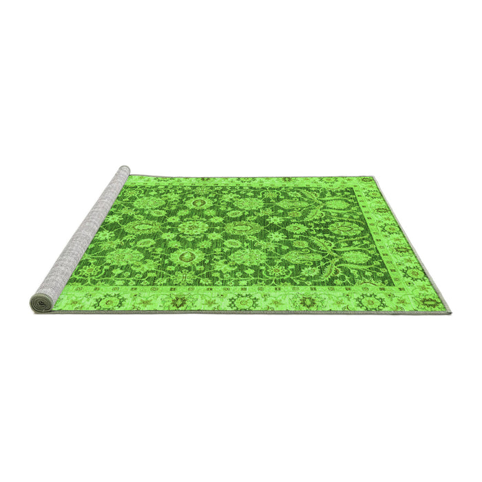 Sideview of Machine Washable Oriental Green Traditional Area Rugs, wshabs3506grn