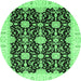 Round Oriental Emerald Green Traditional Rug, abs3507emgrn