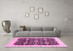 Machine Washable Oriental Pink Traditional Rug in a Living Room, wshabs3507pnk