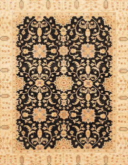 Abstract Chrome Gold Yellow Oriental Rug, abs3507