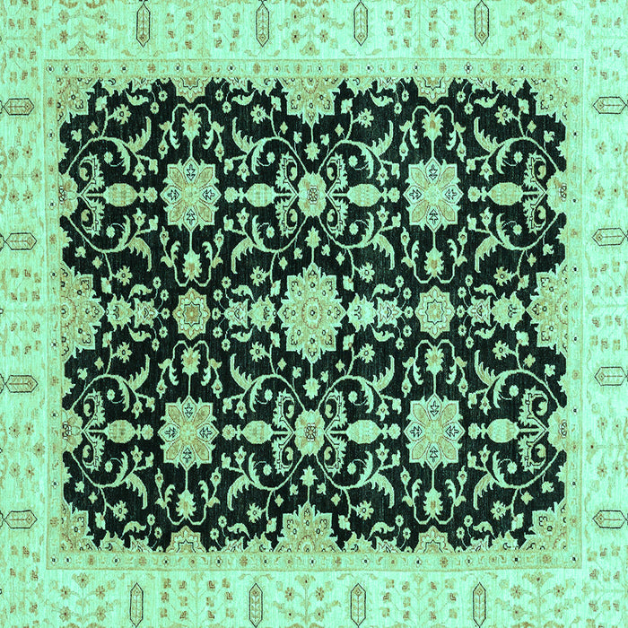 Square Oriental Turquoise Traditional Rug, abs3507turq