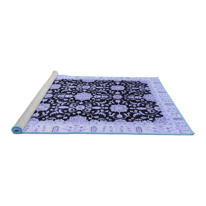 Sideview of Machine Washable Oriental Blue Traditional Rug, wshabs3507blu