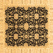 Square Machine Washable Oriental Brown Traditional Rug, wshabs3507brn