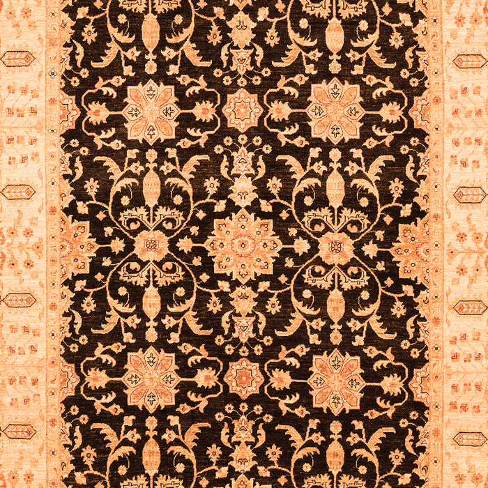 Machine Washable Oriental Orange Traditional Area Rugs, wshabs3507org