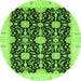 Round Oriental Green Traditional Rug, abs3507grn