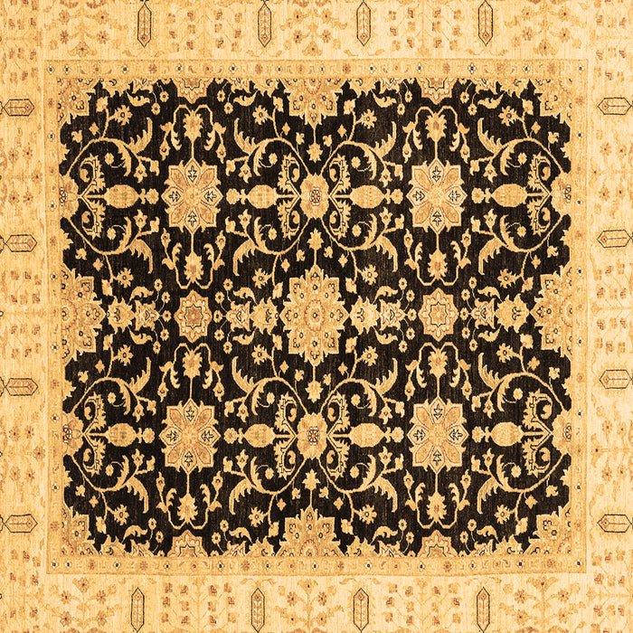 Square Oriental Brown Traditional Rug, abs3507brn