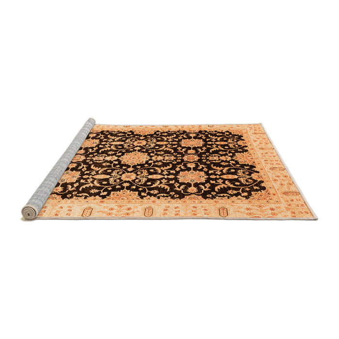 Sideview of Machine Washable Oriental Orange Traditional Area Rugs, wshabs3507org