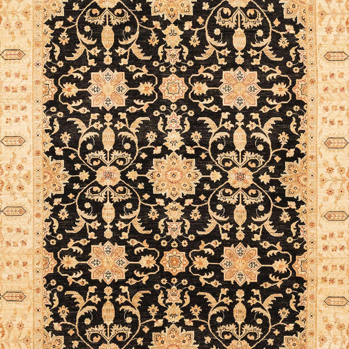 Machine Washable Abstract Chrome Gold Yellow Rug, wshabs3507