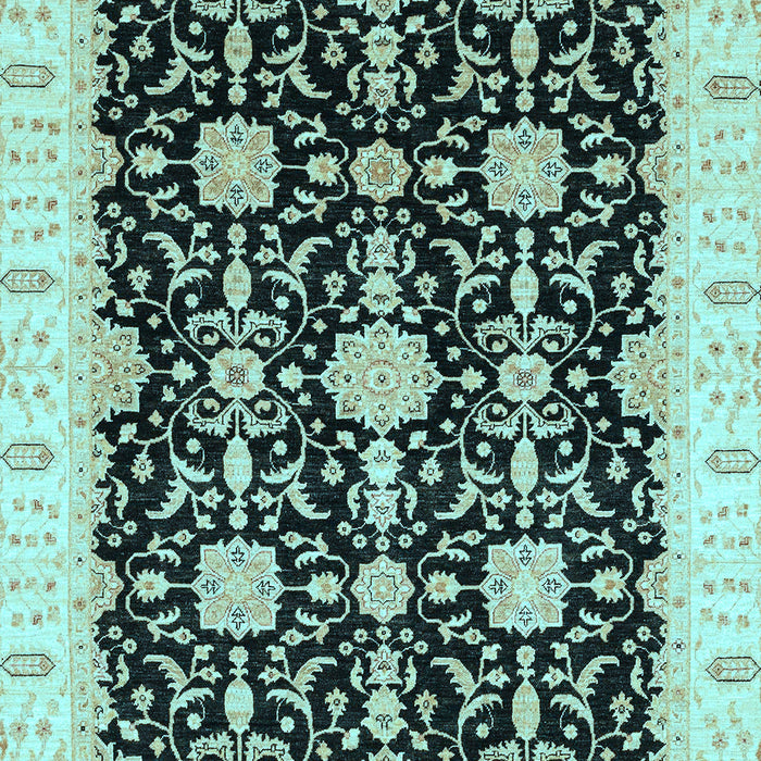 Machine Washable Oriental Light Blue Traditional Rug, wshabs3507lblu