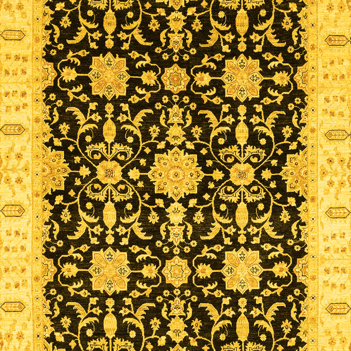 Machine Washable Oriental Yellow Traditional Rug, wshabs3507yw