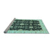 Sideview of Machine Washable Oriental Light Blue Traditional Rug, wshabs3507lblu