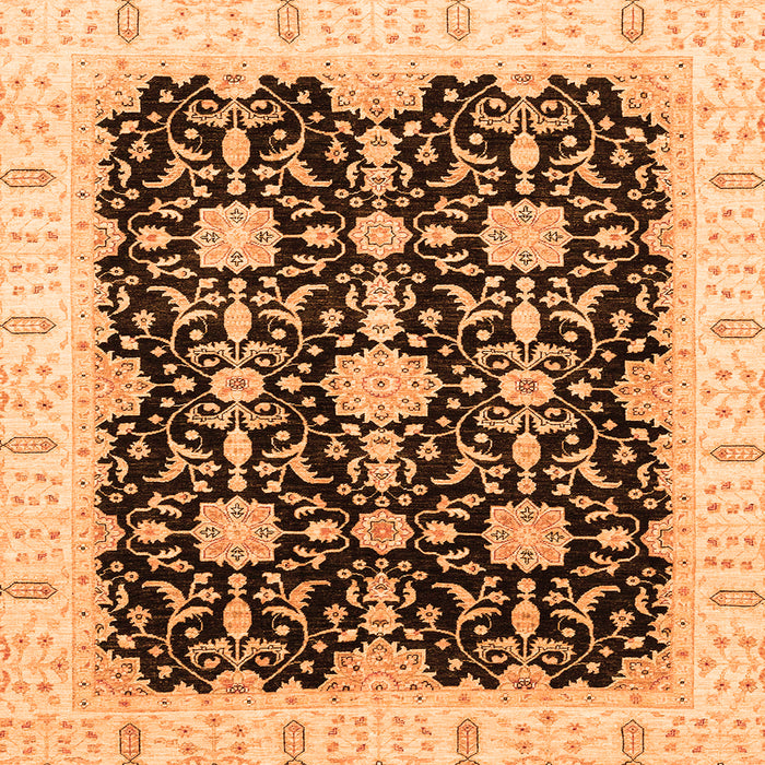 Square Oriental Orange Traditional Rug, abs3507org