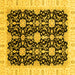 Square Machine Washable Oriental Yellow Traditional Rug, wshabs3507yw