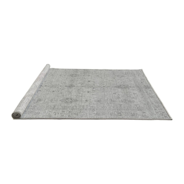 Sideview of Machine Washable Abstract Gray Modern Rug, wshabs3508gry