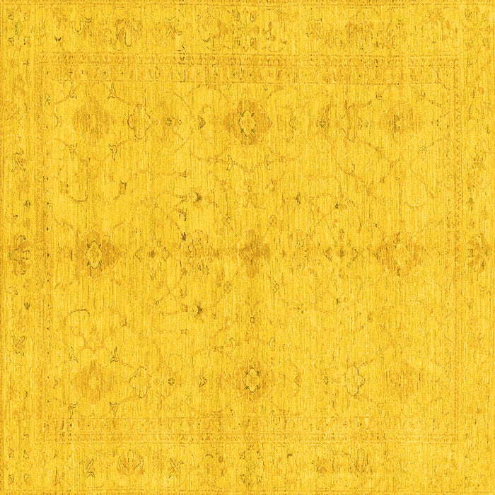 Square Machine Washable Abstract Yellow Modern Rug, wshabs3508yw