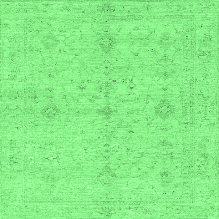 Square Machine Washable Abstract Emerald Green Modern Area Rugs, wshabs3508emgrn
