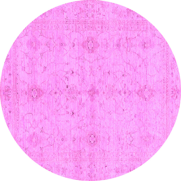 Round Abstract Purple Modern Rug, abs3508pur
