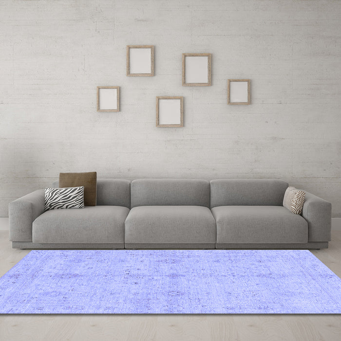 Machine Washable Abstract Blue Modern Rug in a Living Room, wshabs3508blu