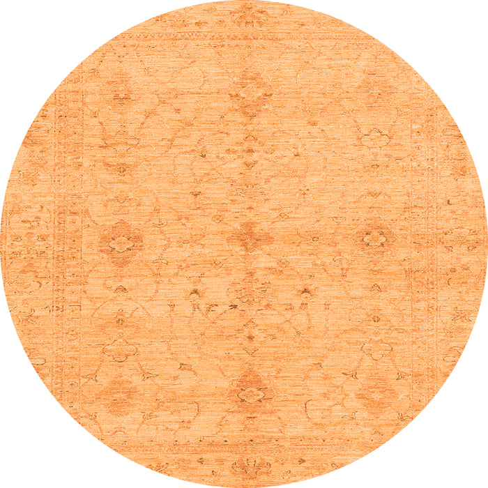 Round Abstract Orange Modern Rug, abs3508org