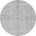 Round Abstract Gray Modern Rug, abs3508gry