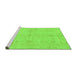 Sideview of Machine Washable Abstract Green Modern Area Rugs, wshabs3508grn