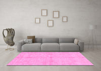 Machine Washable Abstract Pink Modern Rug, wshabs3508pnk