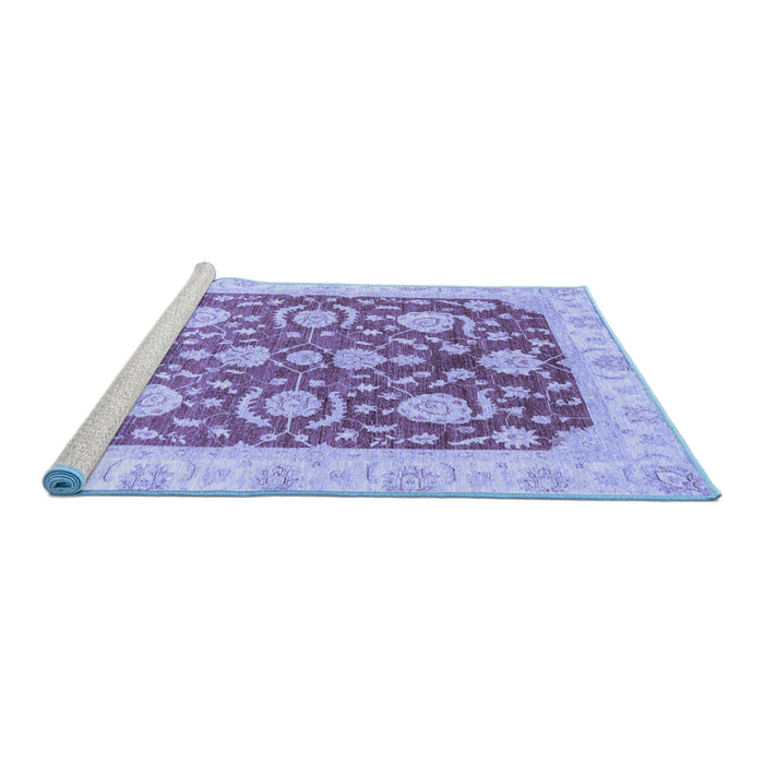 Sideview of Machine Washable Oriental Blue Traditional Rug, wshabs3509blu
