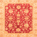 Square Machine Washable Oriental Orange Traditional Area Rugs, wshabs3509org