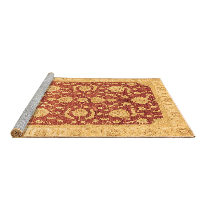 Sideview of Machine Washable Oriental Brown Traditional Rug, wshabs3509brn