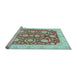 Sideview of Machine Washable Oriental Light Blue Traditional Rug, wshabs3509lblu