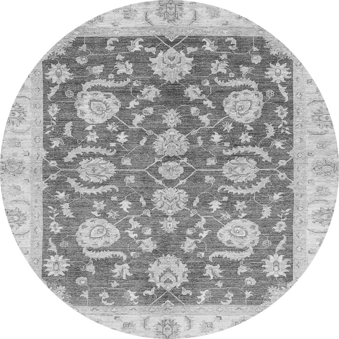 Round Oriental Gray Traditional Rug, abs3509gry