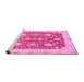 Sideview of Machine Washable Oriental Pink Traditional Rug, wshabs3509pnk