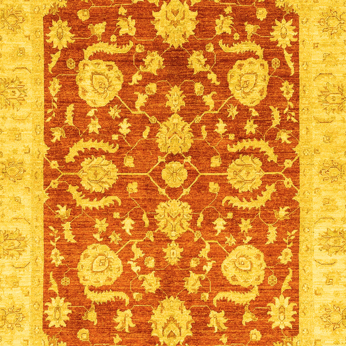 Machine Washable Oriental Yellow Traditional Rug, wshabs3509yw